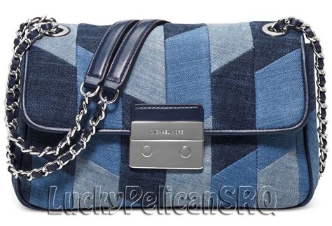 nwt michael kors multi blue denim sloan|Michael Kors Sloan Blue Bags & Handbags for Women.